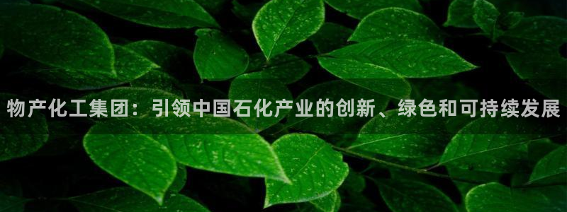 球盟会app入口：物产化工集团：引领中国石化产业的创新、绿色