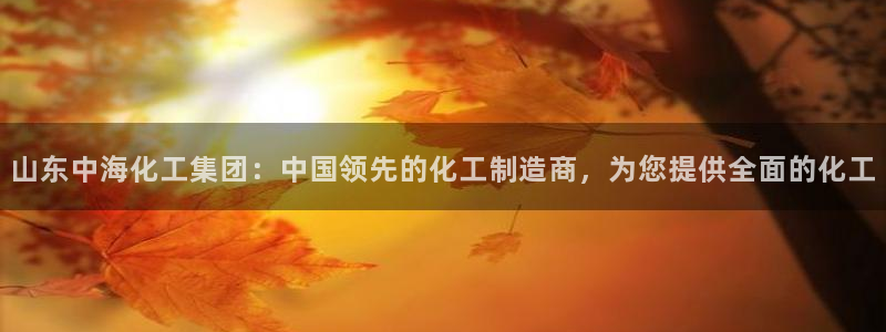 球盟会提款支付宝怎么样：山东中海化工集团：中国领先的化工制造