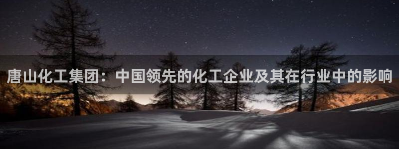 球盟会邮箱：唐山化工集团：中国领先的化工企业及其在行业中的影