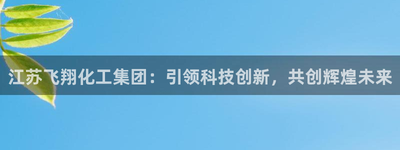 球盟会黑网：江苏飞翔化工集团：引领科技创新，共创辉煌未来